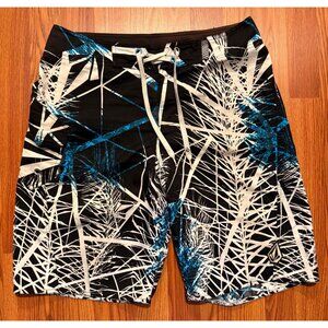 Volcom Board Shorts Mens 33 10" Swim Trunks Grunge AOP Y2K